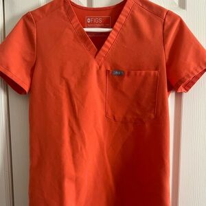 Figs Orange Scrub Top